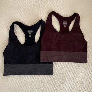 Athleta BUNDLE - sparkle sports bras, one navy one maroon